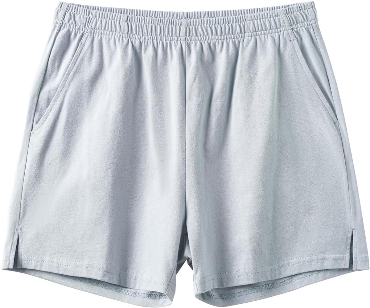 Coulee Slaapbroek voor heren, kort, katoen, 10 cm, lichte slaapshorts, korte pyjamabroek, pyjamabroek met zakken