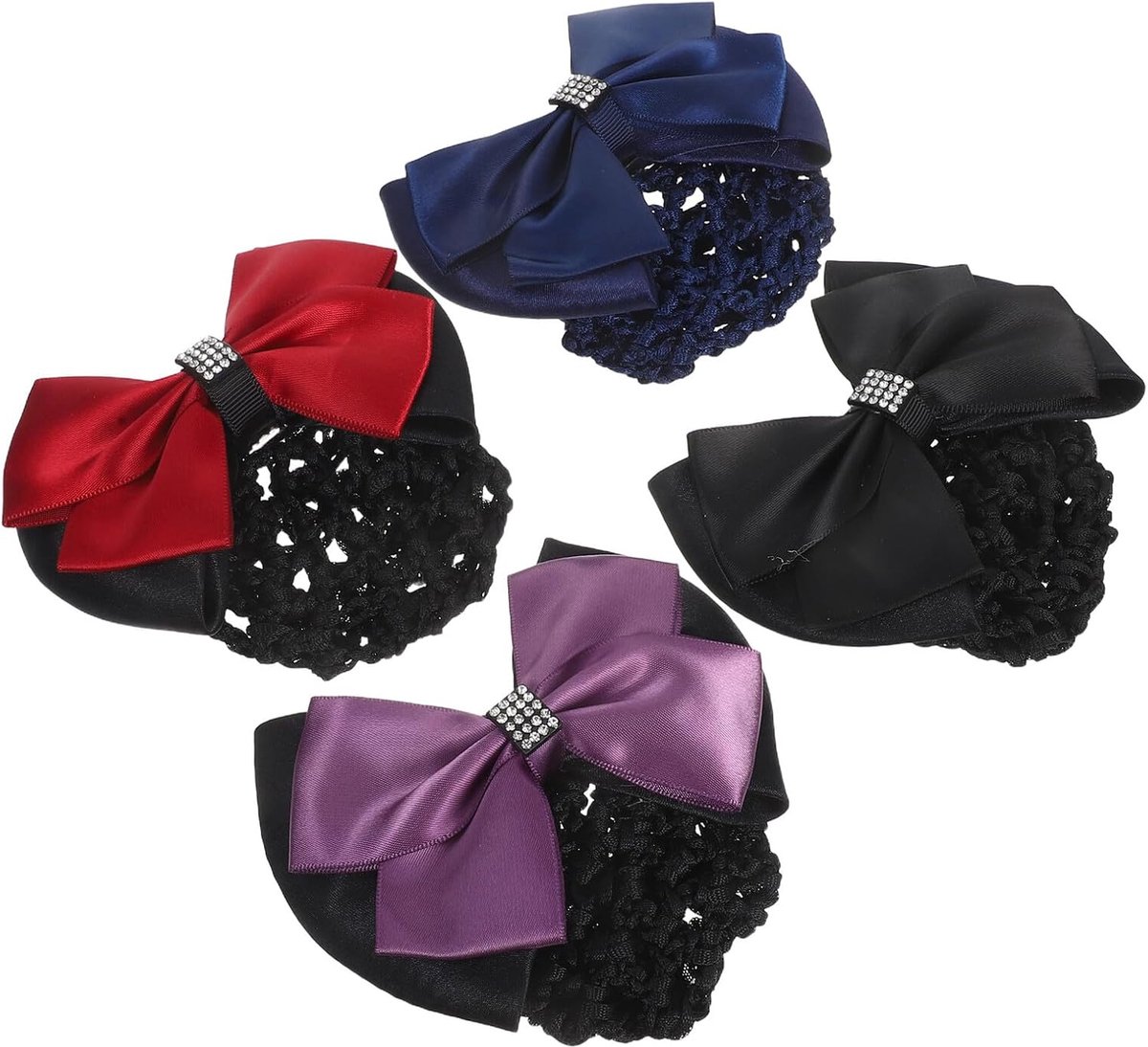4 Stuks Delige Professionele Dames Haarnetten met Strik Elastisch Ademend Geschikt voor Ballet Kantoor Horeca Snel Te Stylen Comfortabel voor Langdurig Gebruik