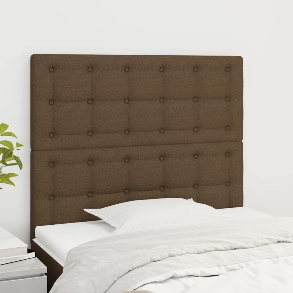 Hoofdsteunen 2 stuks donkerbruin 100 x 5 x 78/88 cm stof hoofdeinde voor slaapkamer slaapkamer meubels hotels