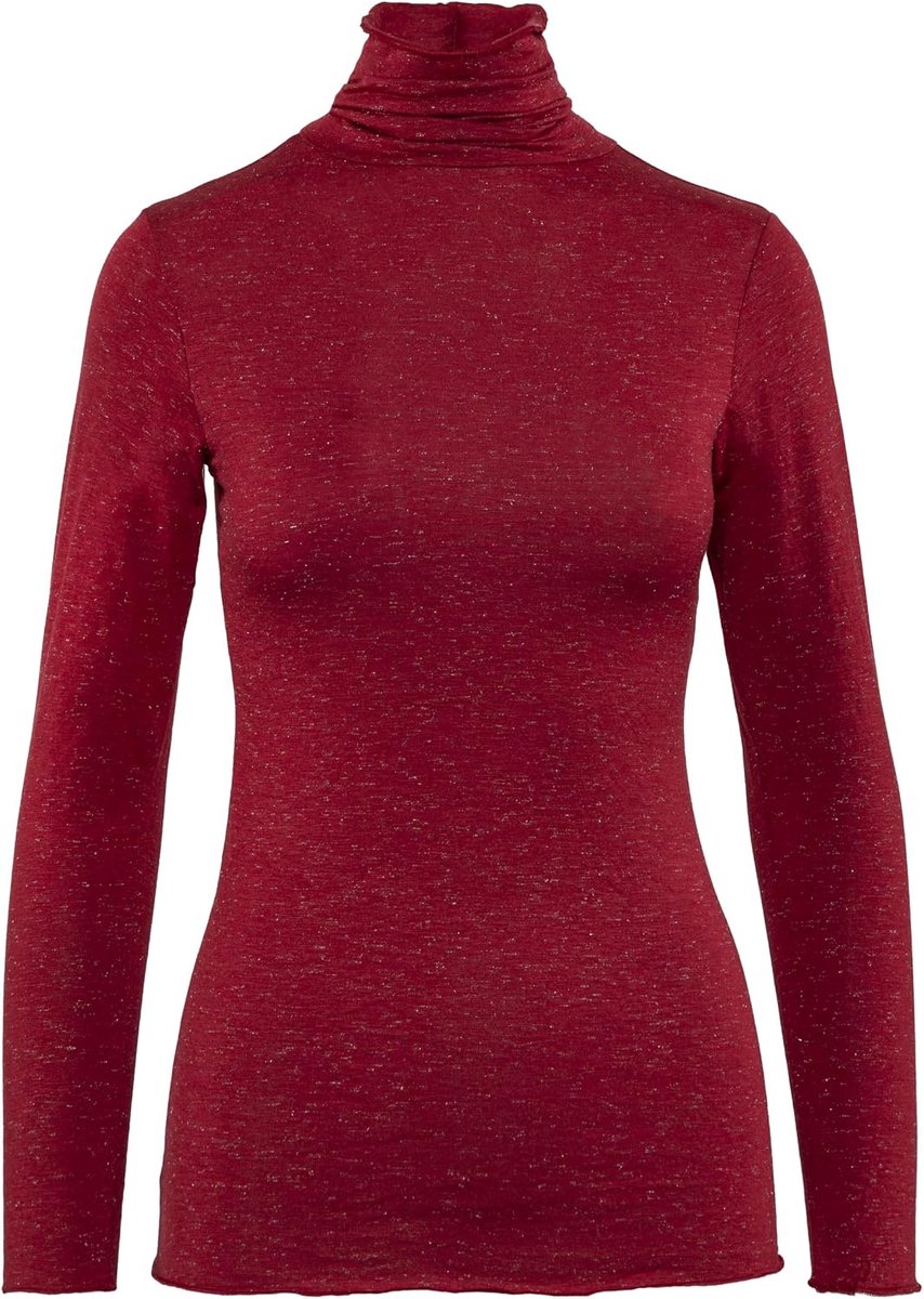 Pura Lurex damesshirt met lange mouwen, glinsterend onderhemd, elegant, warm