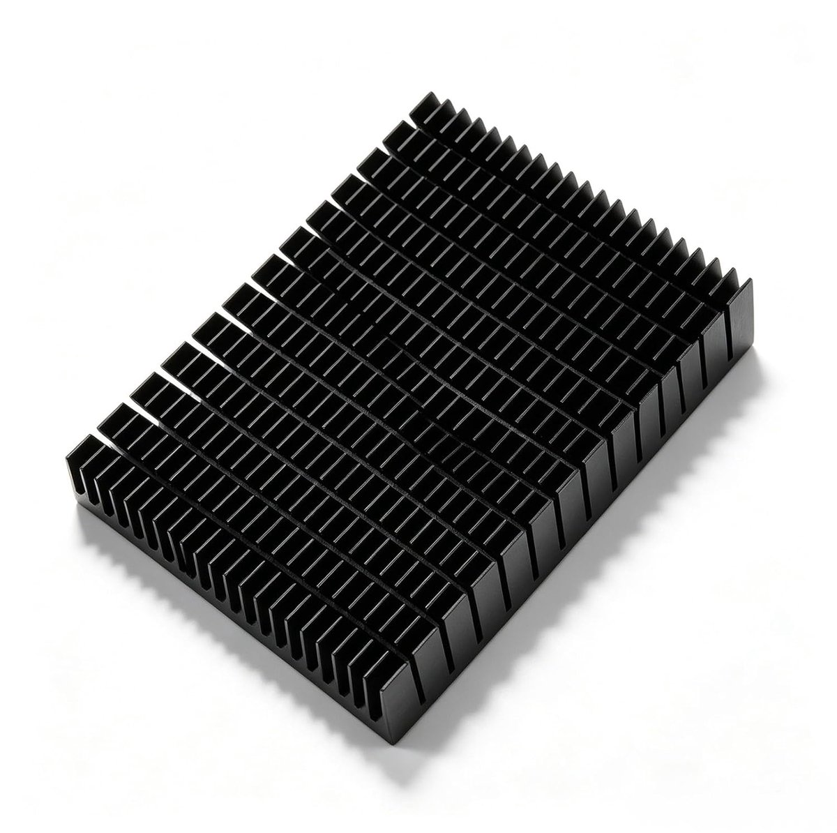 Koellichaam, 150 x 120 x 20 mm aluminium koellichaam radiatorkoeler met warmtegeleidende plakband koelvin voor koelere elektronica CPU-versterker led (zwart)