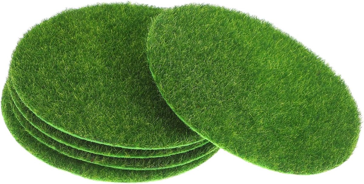 5stuks Kunstmos Voor Landschappen Ronde Valse Grasmat Voor Creatieve Decoratie Van Bonsai Binnenplanten Gemakkelijk Te Monteren Flexibel Te Combineren