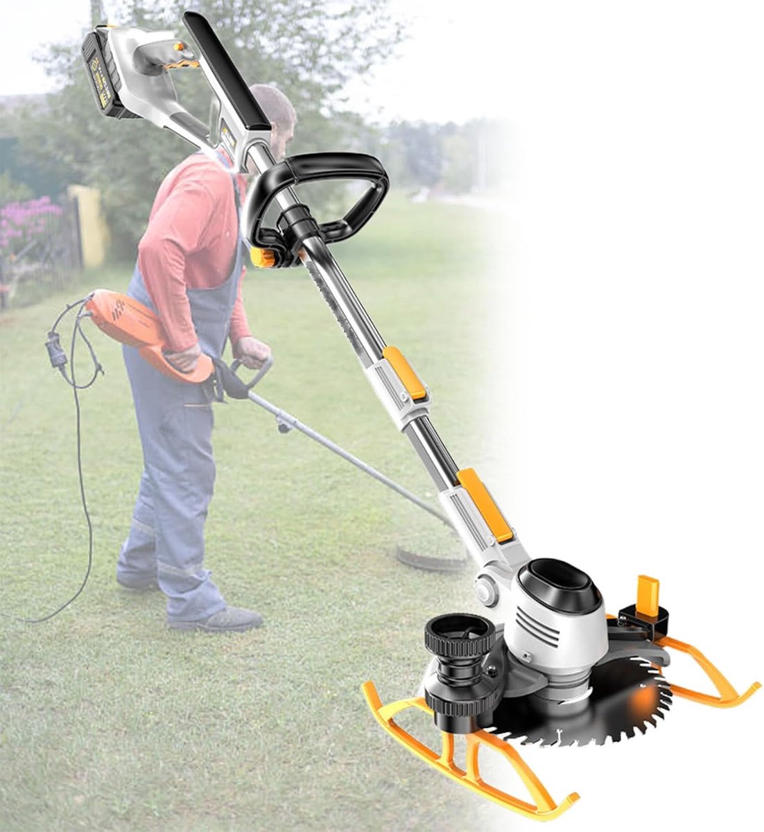 Grastrimmer, Onkruidtrimmer, Grastrimmer, Onkruidsnijder, Met 3 Soorten Messen, Op Batterijen Werkende Onkruidtrimmer, Grassnijder, Voor Tuin En Erf,