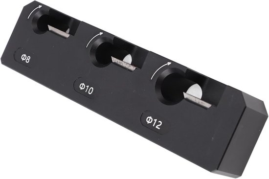 Jig Kit met 3 metrische gatmaten 8 mm 10 mm 12 mm voor houtbewerking Aluminium ronde staaf Hulpgereedschap voor elektrisch boorfrezen met vervangbare legeringsfrezen — afbeelding 5