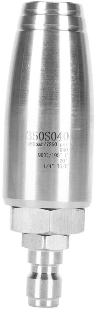 Dailygoods - roterende sproeier 1/4 inch snelkoppeling - roestvrijstalen hogedrukmondstuk - grondige reiniging - gelijkmatig spuiten - veelzijdig gebruik - effectieve waterstromen