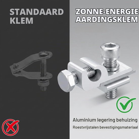 6 Stuks Grondclips voor Zonnepanelen, Ondersteuning voor Fotovoltaïsche Systemen, Bevestigingsmiddelen voor Vloerbevestiging en Aarding — afbeelding 4