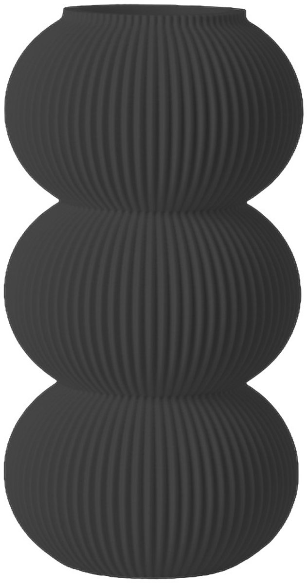 Layvo Elin Vaas - Zwart - 25 cm - droogbloemen vaas - organische vaas - gerecycled plastic