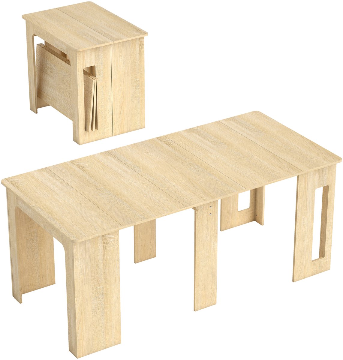 Homona Uitschuifbare eettafel - In lengte verstelbaar van 60 tot 180 cm - 180 x 85 x 75 cm - Natuur