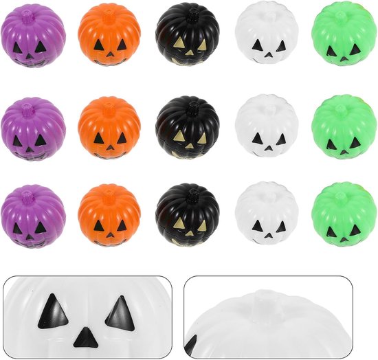20 Stuks Mini Pompoen Candy Containers met Halloween Trick Treat Doosjes Plastic Pompoenvormige Snoepdozen voor Feestdecoratie Opbergdoosjes Mix van Kleuren Willekeurige Kleur — afbeelding 2