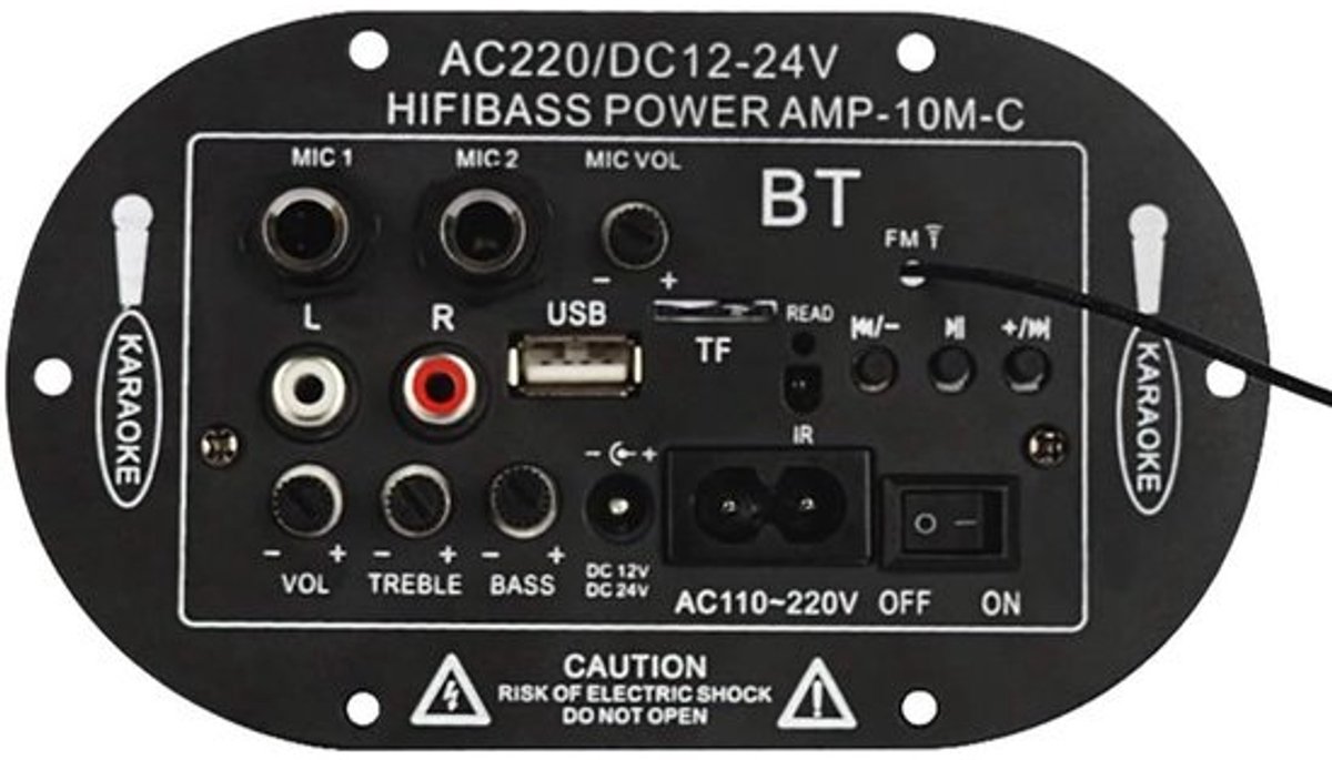 Thijox - Digitale Bluetooth-versterker - 8 Inch auto-hifi - Bass High Power Stereo AMP draagbaar voor feest, camping, tuin of thuis