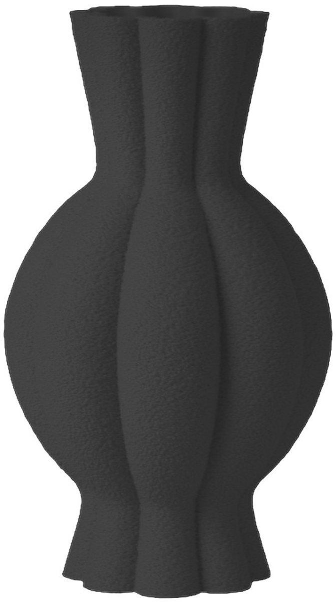 Layvo Galen Vaas - Zwart - 20 cm - droogbloemen vaas - organische vaas - gerecycled plastic