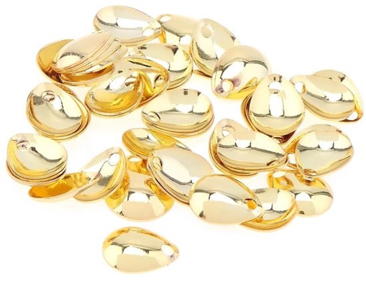 Dailygoods - 50 stuks spinnerbaitlepels - DIY-tuigage- en spinnermaakset - Goud - Roestvrij staal