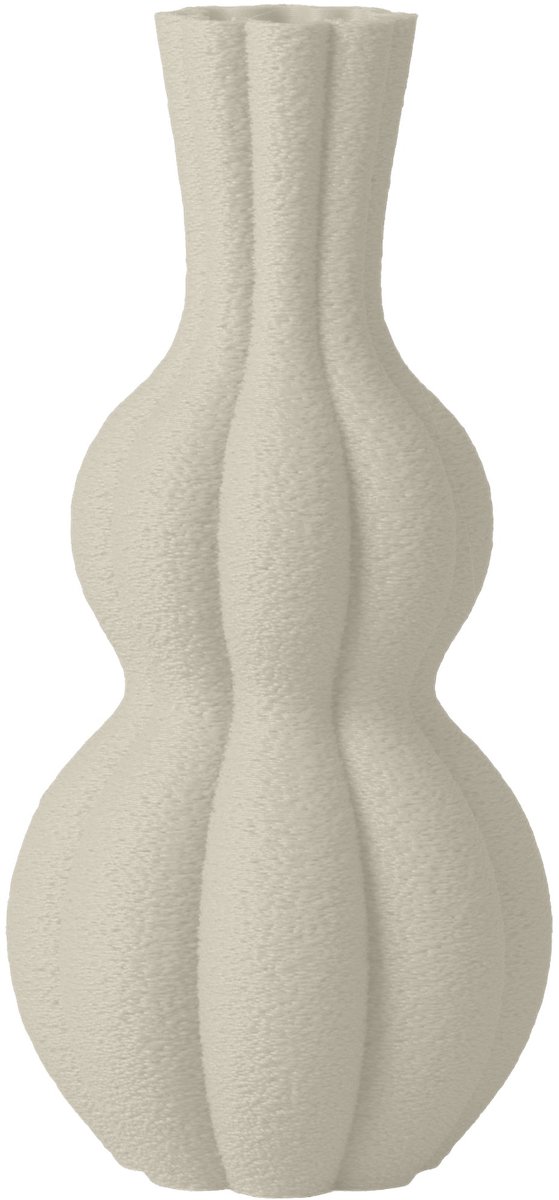 Layvo Ember Vaas - Crème - 25 cm - droogbloemen vaas - organische vaas - gerecycled plastic
