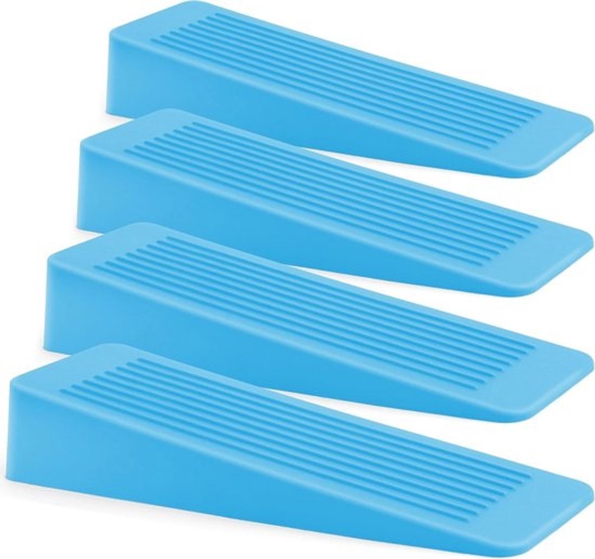 Rubberen deurstopper - 4 stuks - antislip - voor alle vloertypen - blauw