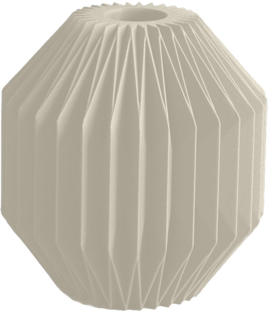 Layvo Calen Vaas - Crème - 25 cm - droogbloemen vaas - moderne vaas - gerecycled plastic