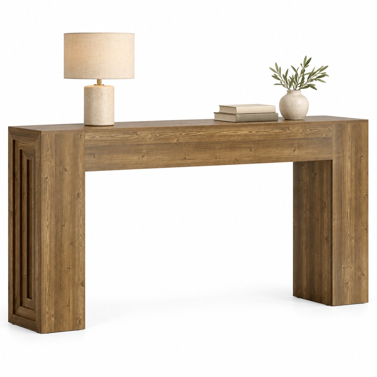 DMG Supply Consoletafel - 160 x 30 x 80 cm - Dik Bladprofiel - Bruin - MDF