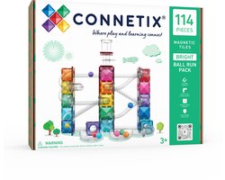 CONNETIX - Magnetisch Tegels - Bright Ball Run Pakket - 114 Stuks - Magnetisch Speelgoed