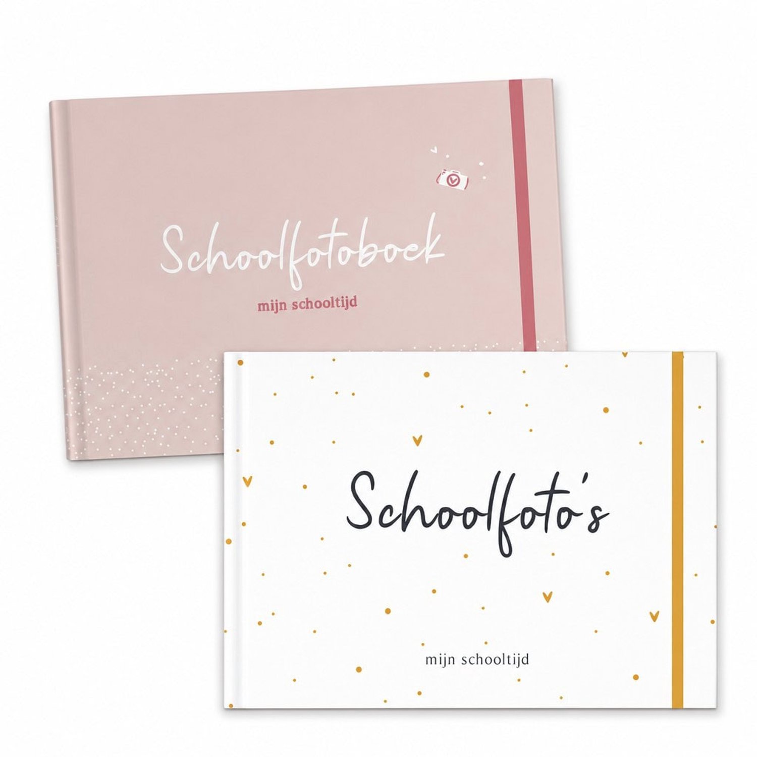 Fyllbooks Mijn schoolfotoboek - Roze & Oker dots - Voordeelset
