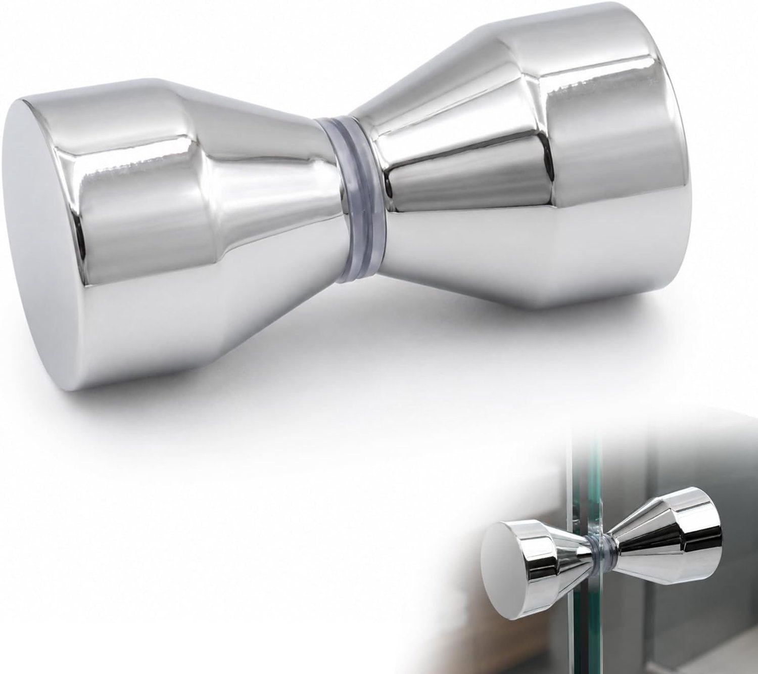 Douchedeurgreep 30 mm x 63 mm - aluminiumlegering - waterdicht - betrouwbare grip in de badkamer - ShopVlot