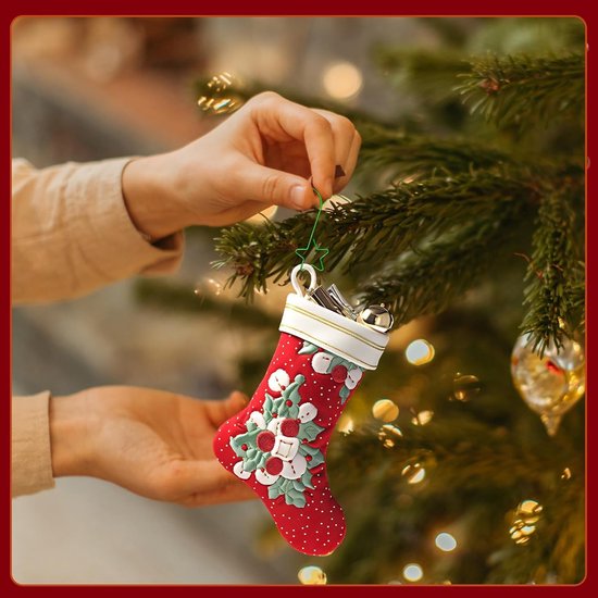 100 stuks kleine groene creatieve S-haak kerstversieringen, kerstversieringhaken, decoratiebenodigdheden, kerstboomversiering om op te hangen, geschikt voor het ophangen van kousen — afbeelding 2
