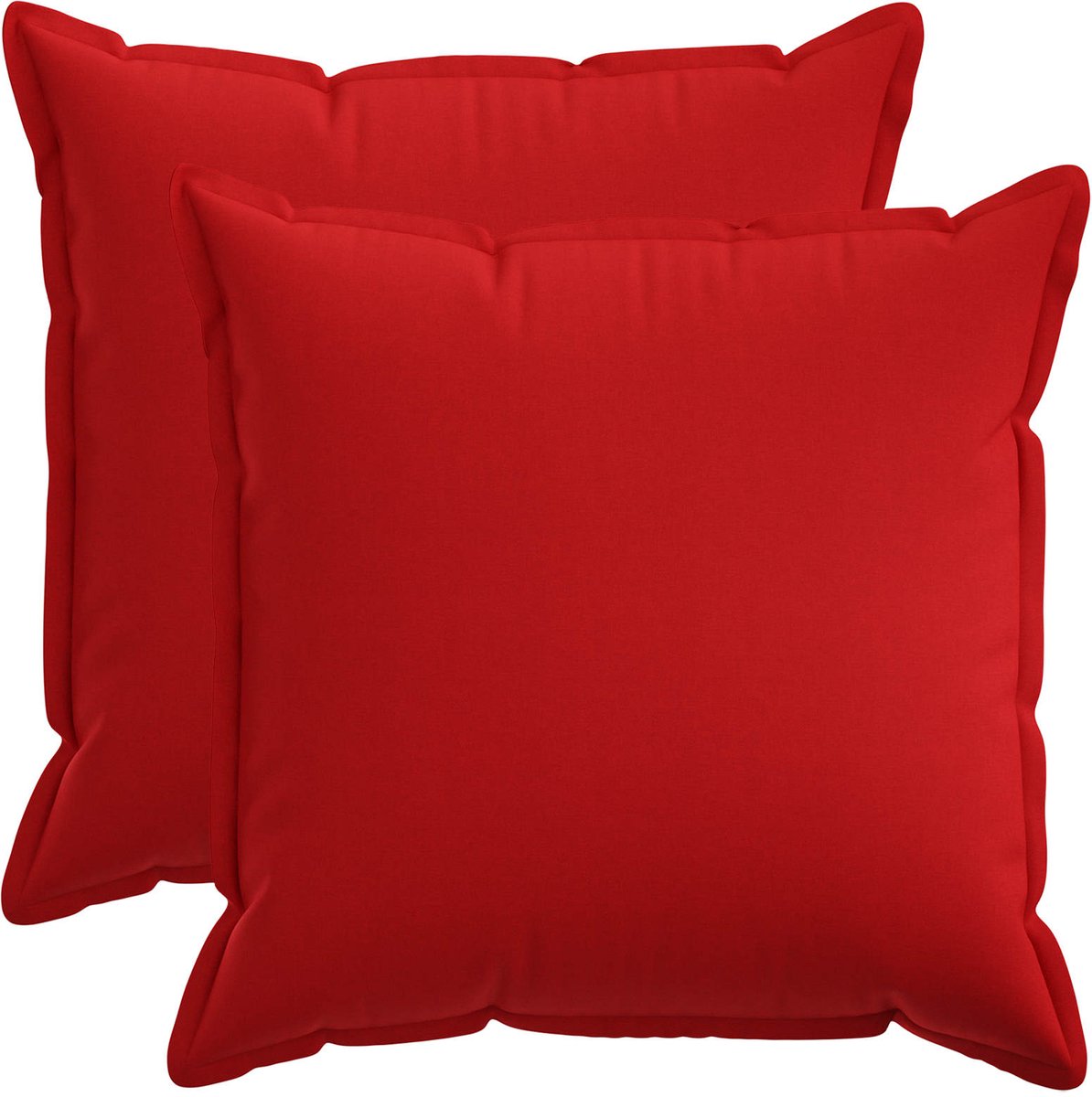 vidaXL Dekenkussen - 2 - st - HOUTEN - Rood - 80 - x - 80 - cm - Faux - Linnen