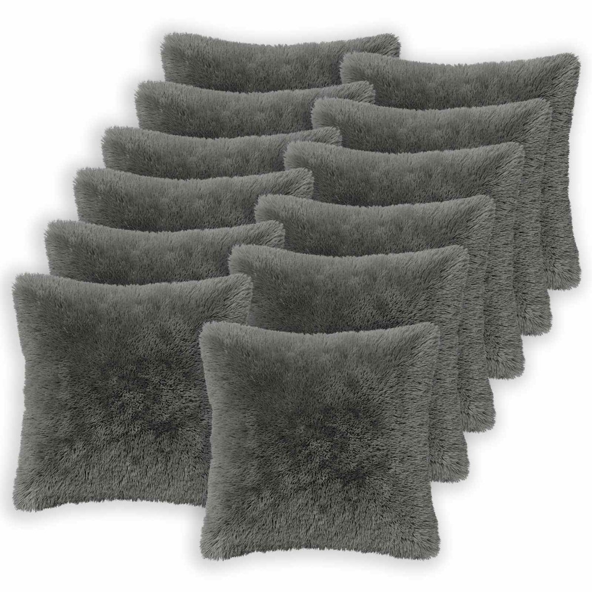 vidaXL Dekenkussen - 12 - st - HEERLEN - Lichtgroen - 40 - x - 40 - cm - PV - Fleece