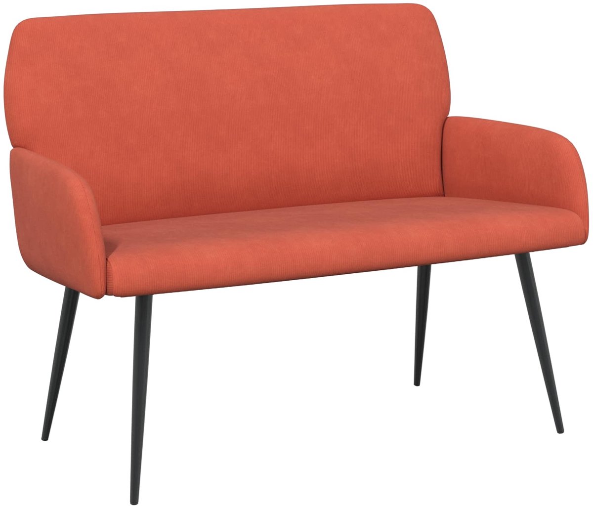vidaXL Tweezitsbank - met - metalen - poten - 2-zits - Rood - Oranje - Corduroy - stof Rood-oranje
