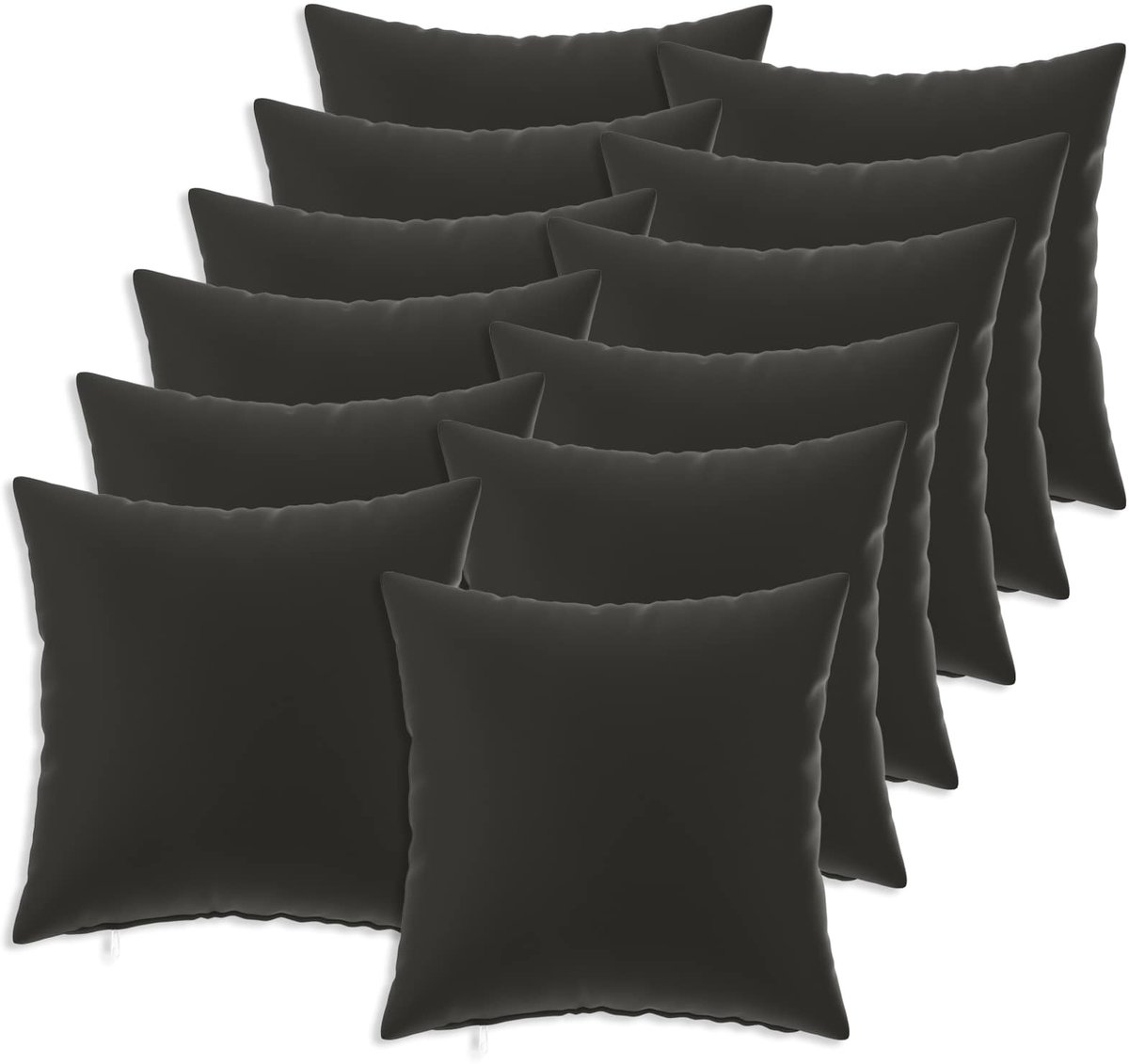 vidaXL Dekenkussen - 12 - st - HEERLEN - Zwart - 40 - x - 40 - cm - Polyester