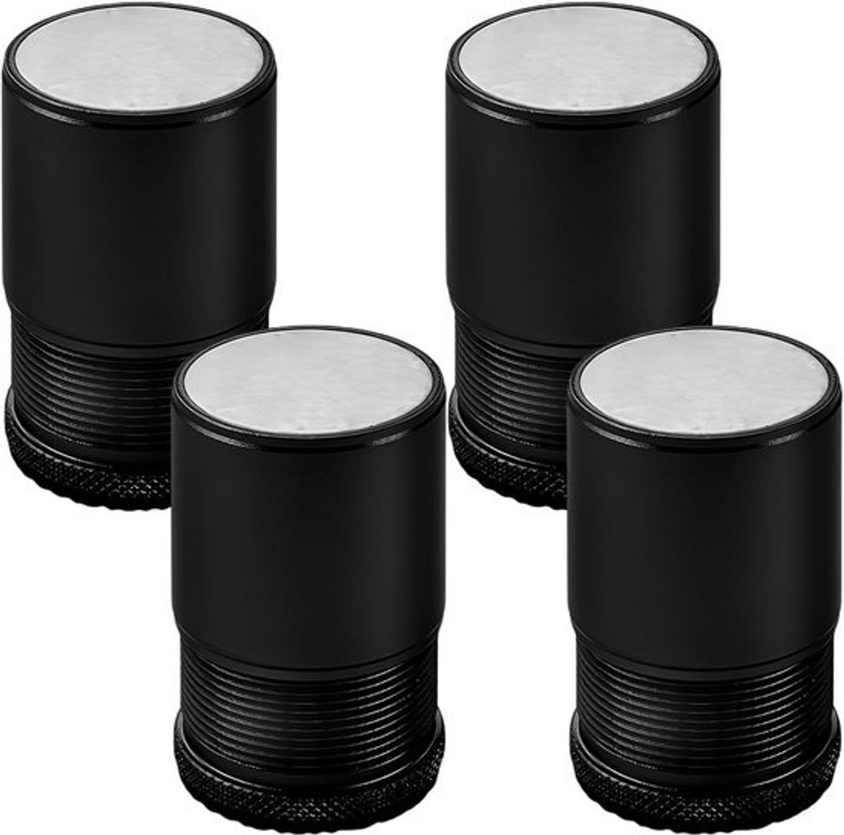 Verstelbare metalen meubelverhogers - zwart - set van 4