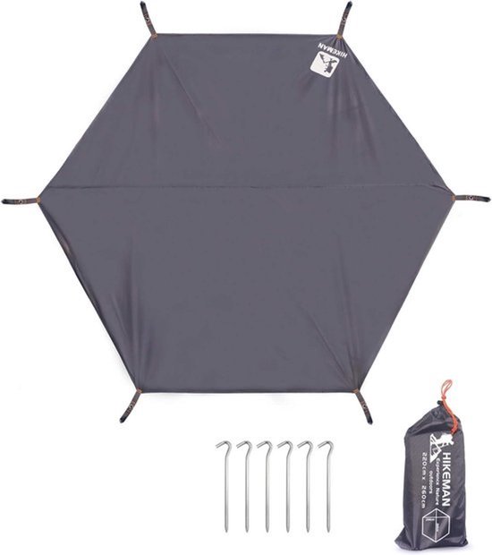 Tarp tent voetafdruk - multifunctioneel waterdicht outdoorgrondzeil - zeshoekige grondbedekkende mat voor tent & luifel - tapijt voor camping, wandelen en picknick — afbeelding 3