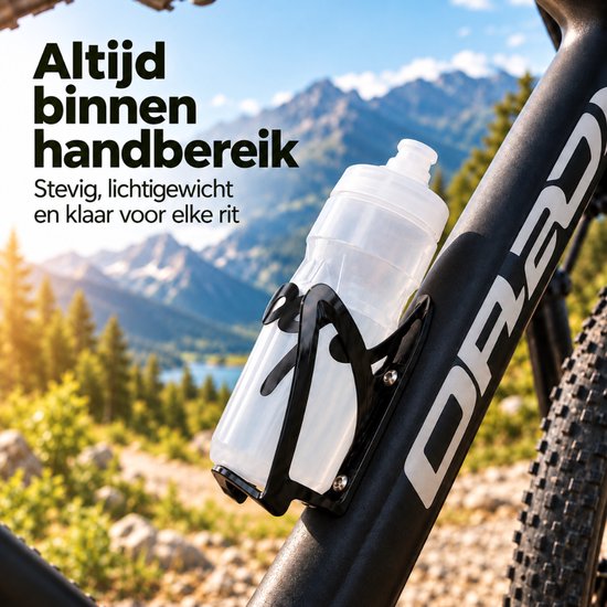 Tomec® Bidonhouder Fiets - Universele Flessenhouder - Bekerhouder voor Racefiets, Mountainbike, Kinderwagen en Buggy - Zwart van Merkloos — afbeelding 2