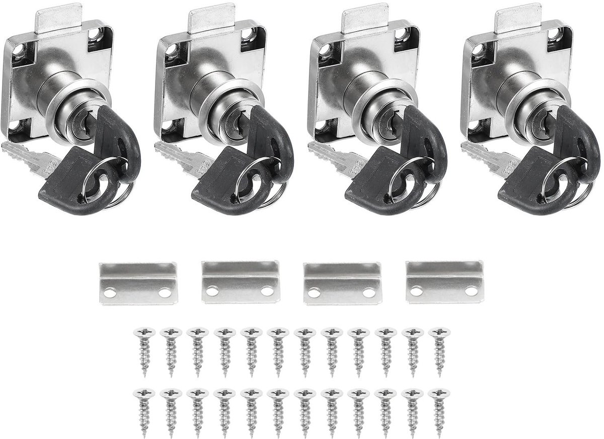 Set van 4 Kastsloten met Sleutels en Cilinders