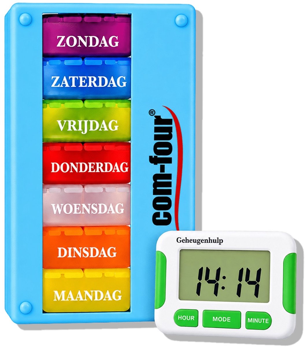 Medicijn Weeklader Nederlands – Lichtblauw – los alarm - Geheugenhulp