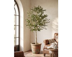 Kunst Olijfboom - Luxe Olijfboom - 180 CM - Kunstboom voor binnen - Inclusief pot - Levensechte Boom - Olijfplant - UV-Bestendig - Weersbestendig
