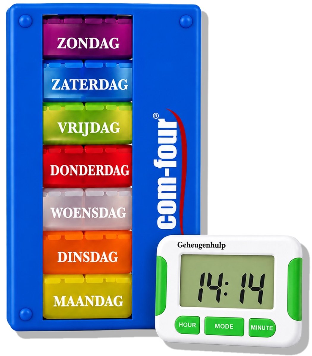 Medicijn Weeklader Nederlands – donkerblauw – los alarm - Geheugenhulp