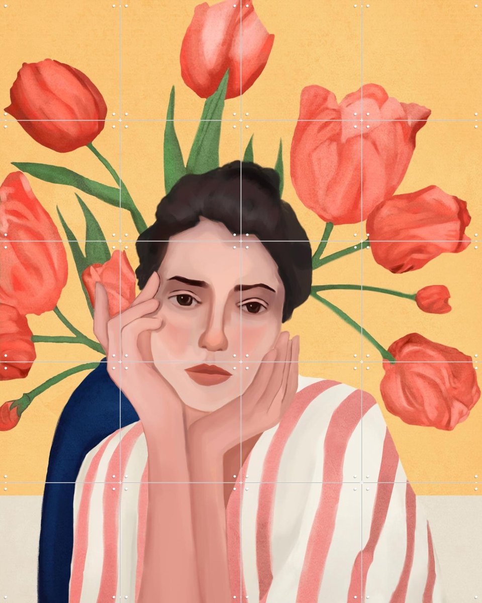 IXXI She Is The Spring, Branka Kodžoman - 80 x 100 cm - Gratis ophangtool - Grote wanddecoratie en posters - Illustraties, Digitale Kunst, Slaapkamer