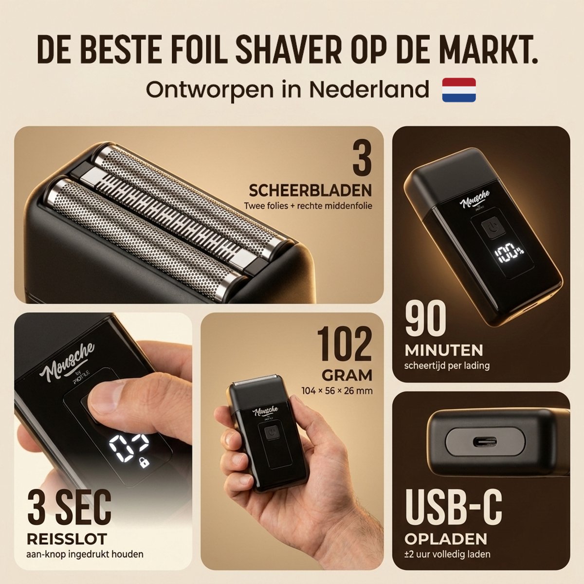 ProTrue® Foil Shaver Triple Blade Elektrisch Scheerapparaat - afbeelding 2