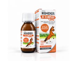Fisher Kinder Vitamine B-Complex Kinderen Siroop 3+ Jaar – 125 ml – Alle 8 B-Vitaminen incl. B12 & Foliumzuur + Zink – Bio Agave & Bio Perziksap