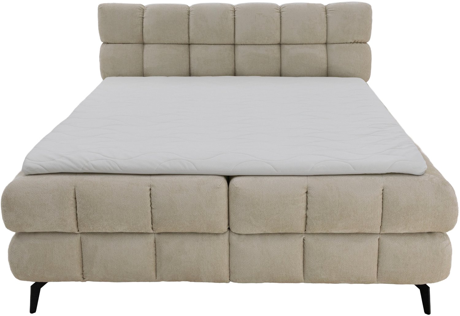 Homesy MERANO boxspring 180 x 200 cm, Crème, met topper en opbergruimte