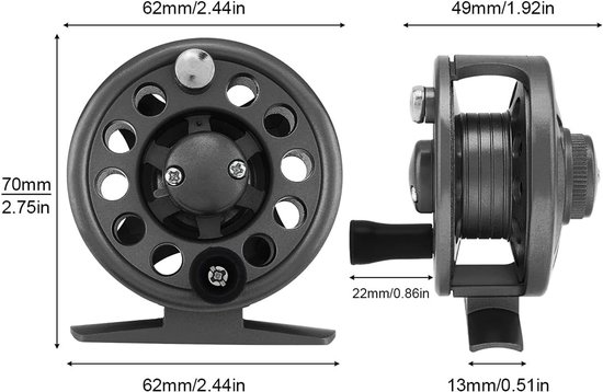 Lichtgewicht Vliegvisserij Molens voor Zoet- en Zoutwater, Krachtige en Duurzame Spinning Reels voor Vliegvissen — afbeelding 3