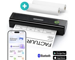 Golanzo Draadloze Thermische Printer A4 - USB/USB-C - Pocket Printer voor Smartphone - Incl 2 rollen Papier - Draagbare Mini Printer voor Mobiel, Tablet en Laptop – A4 / US Letter - Thuis / School / Onderweg - Bluetooth