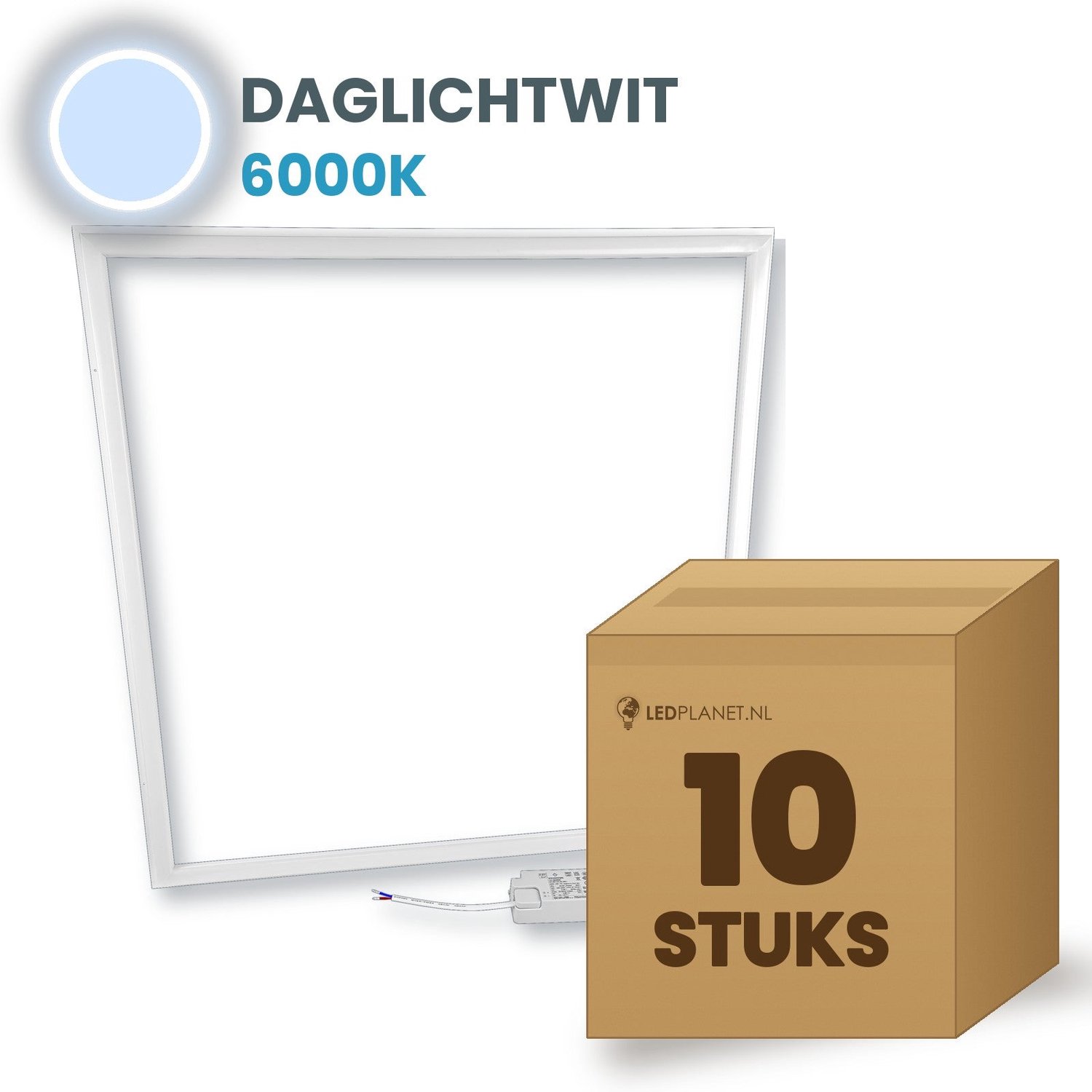 Tsong LED Lijstpaneel 62x62 cm - 10 stuks - 36W - Daglichtwit 6000K - 3600 lm - CRI80 - 230V
