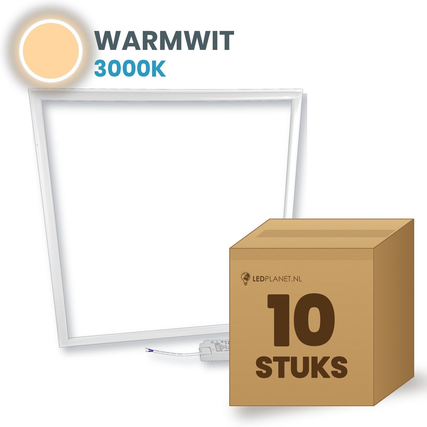 Tsong LED Lijstpaneel 62x62 cm - 10 stuks - 36W - Warmwit 3000K - 3420 lm - CRI80 - 230V