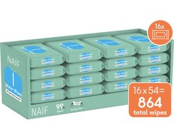 Naïf - Sterke Billendoekjes - 99% Water - 0% parfum en 0% alcohol - 864 doekjes (16 stuks x 54 doekjes)