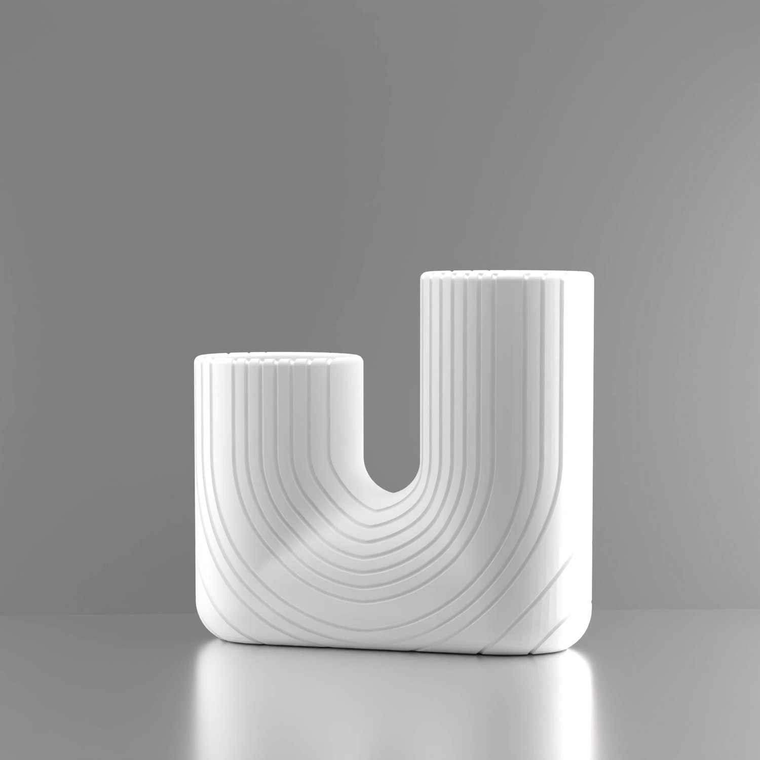 3d-gezellig Symbiose - Vaas - Wit - Maat 18 cm - Kunststof - Modern - Bloemenvaas - 100% gerecycled PLA (bioplastic)