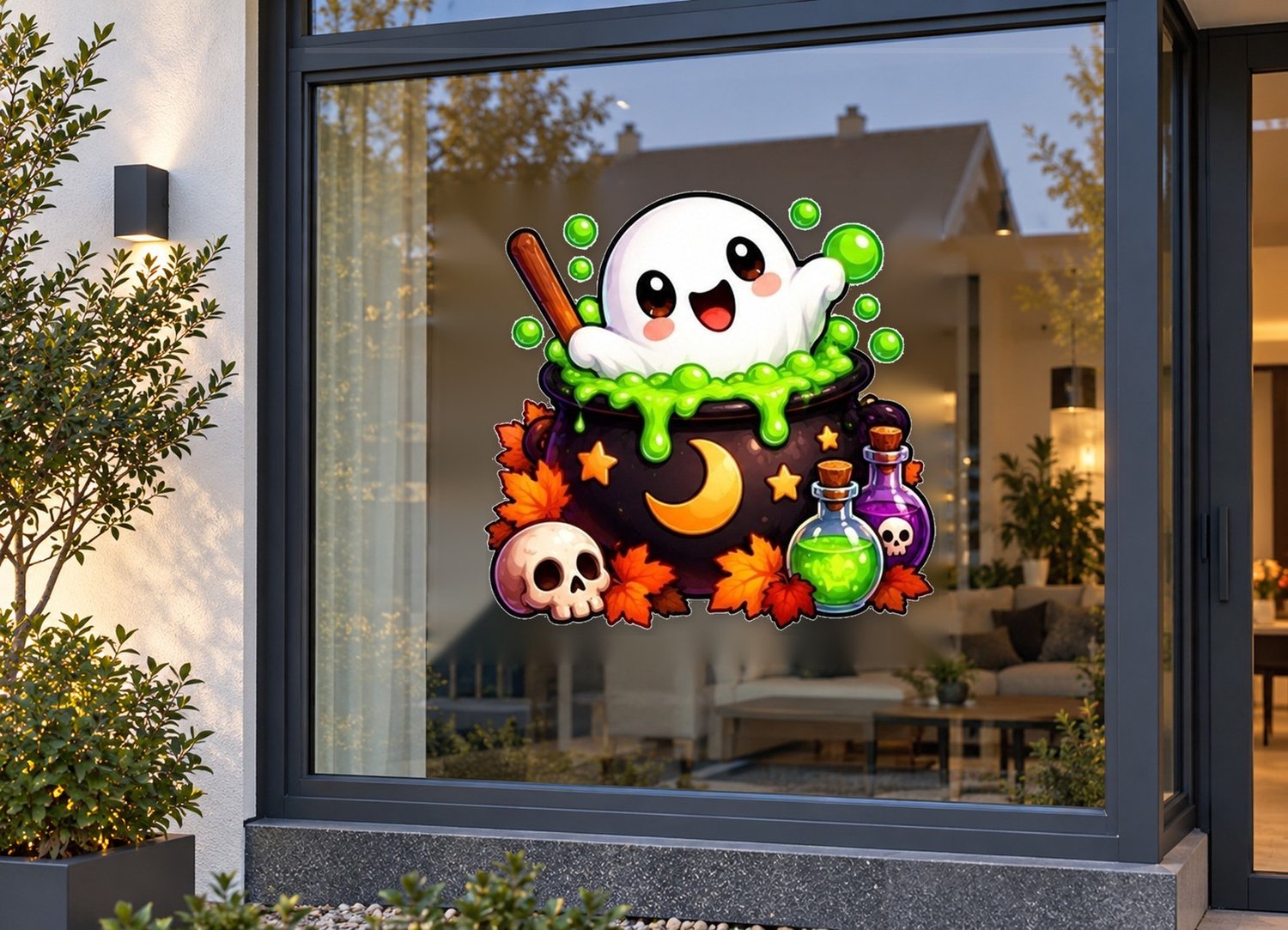 De Stickerman Halloween Raamsticker 100cm Breed Herbruikbaar Weerbestendig (KV20) Multi