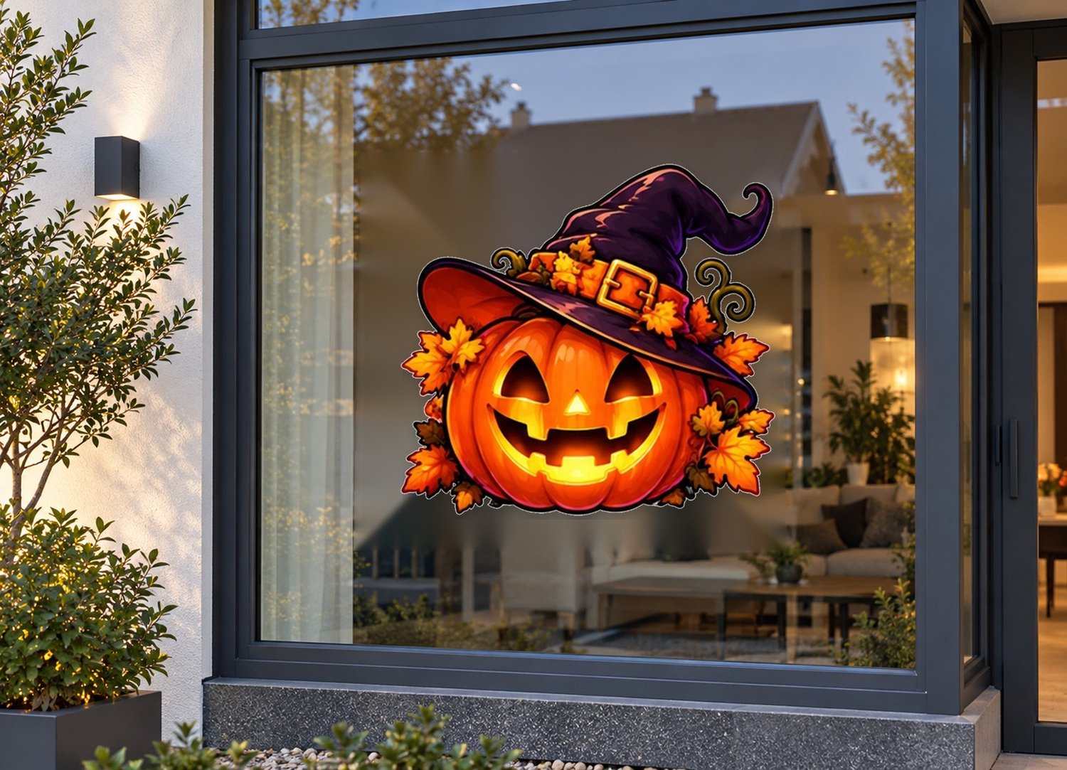 De Stickerman Halloween Raamsticker 75cm Breed Herbruikbaar Weerbestendig (CV1) Multi