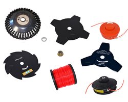 4 messen + trimmerkop voor de Nemaxx, Hecht, Ryobi, Plantiflex en Timbertech bosmaaiers