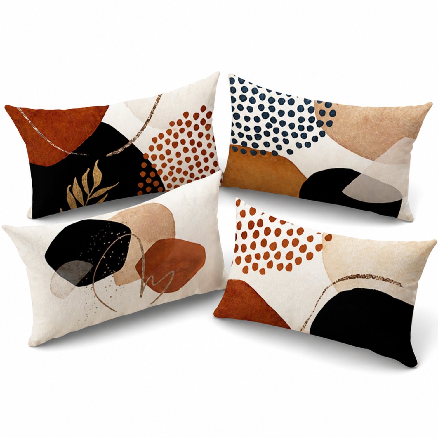 Softica Kussensloop - Linnen - 40 x 60 cm - Set van 4 stuks Blauw