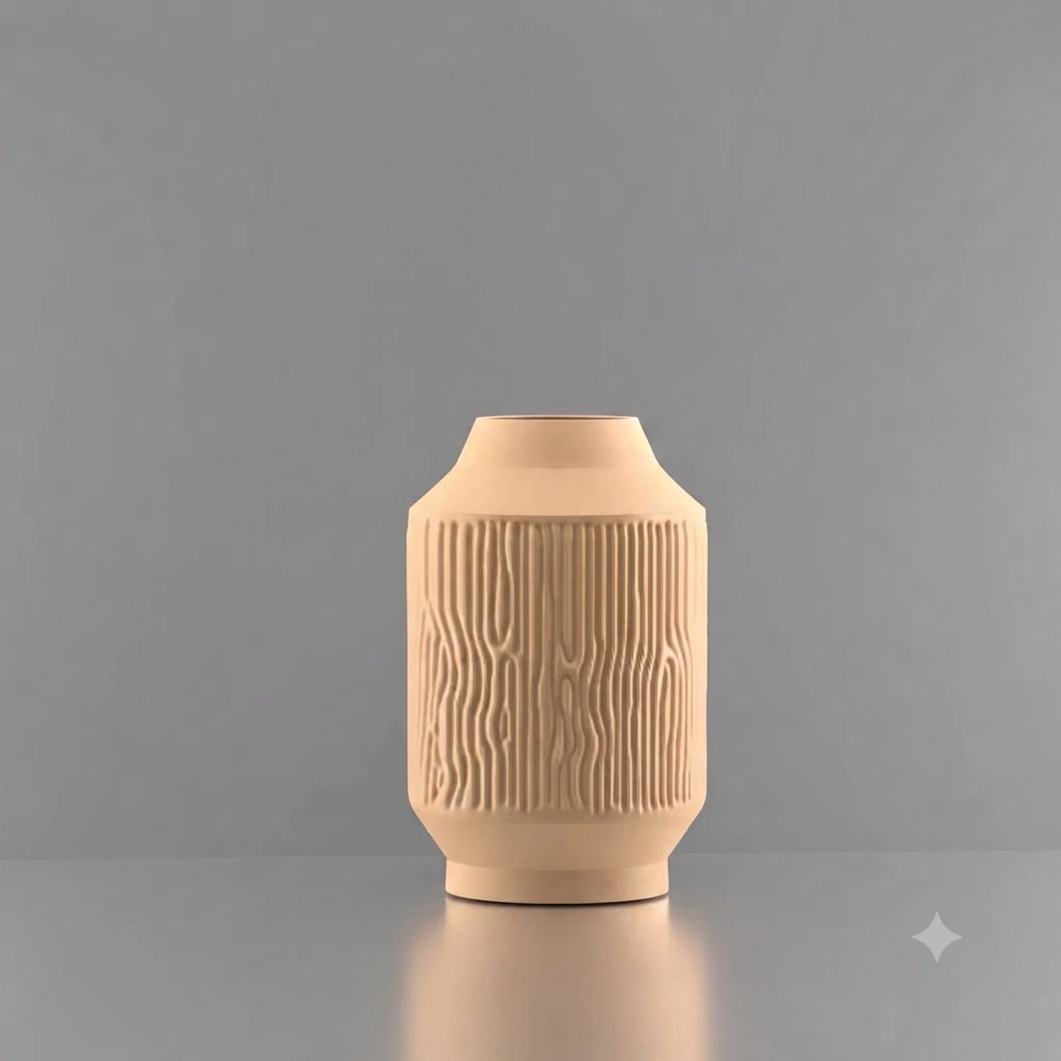 3d-gezellig Mysterie - Vaas - Waterdicht - Beige - Maat 25 cm - Kunststof - Modern - Bloemenvaas - 100% gerecycled PLA (bioplastic)